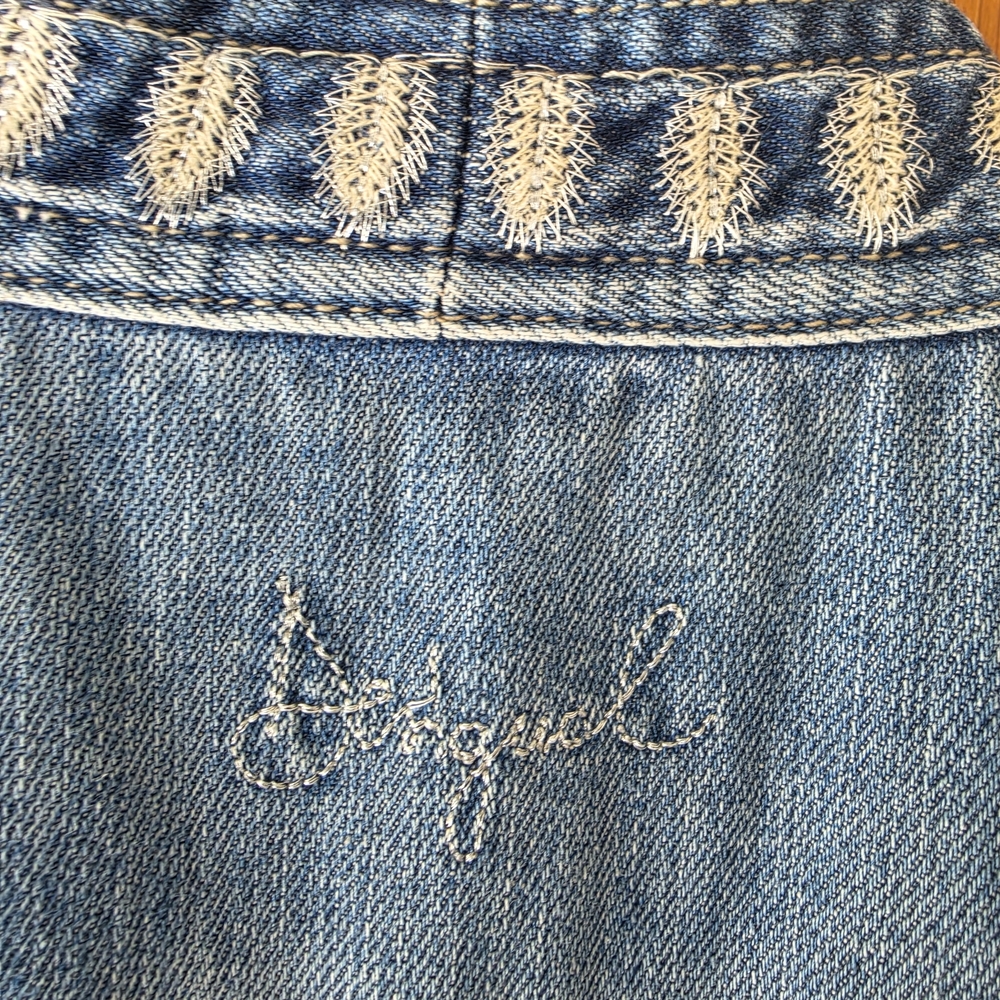 Desigual Patchwork Blue Denim Long Jean Jacket - Picture 11 of 16